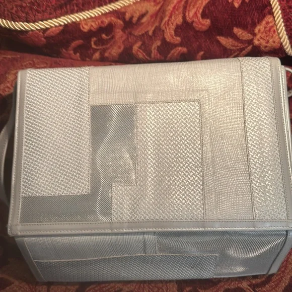 Stuart Weitzman Envelope Leather Purse! Original Blue storage bag included